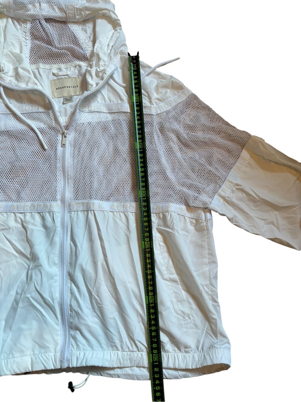 Aeropostale // White Hooded Lightweight Windbreaker Jacket // Women - Picture 4 of 6